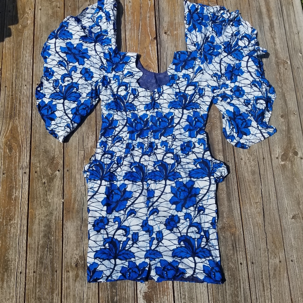 HANDMADE African Ruffle Sleeve Dress